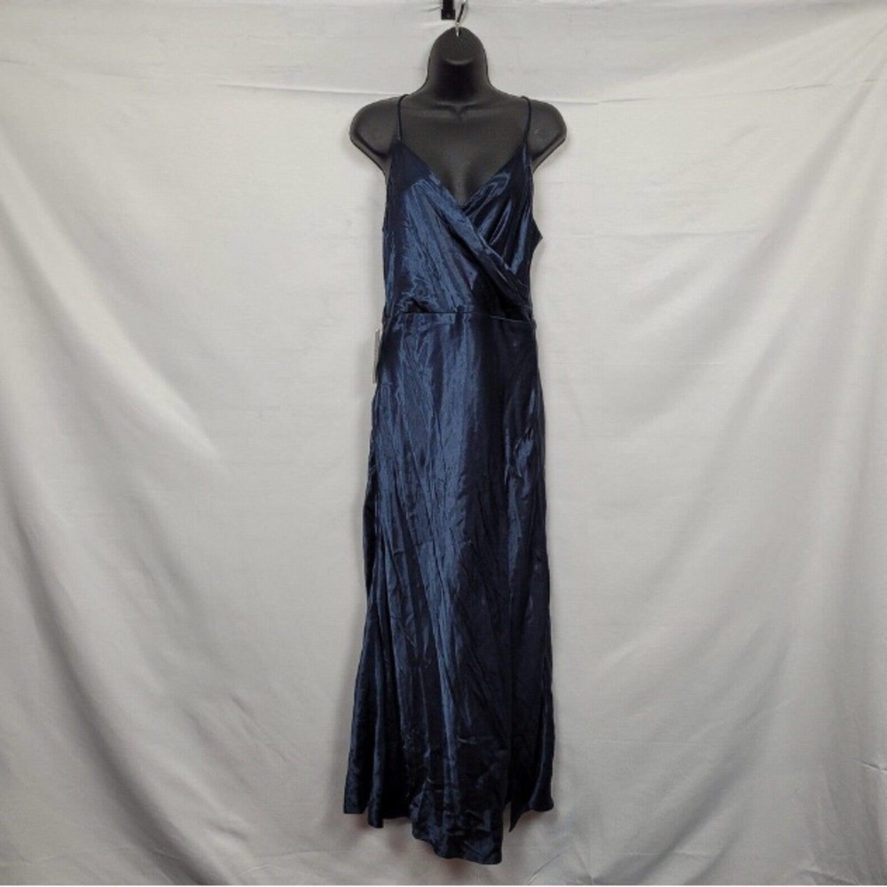 *NWT* Bardot Joyce Wrap Style Satin Dress in Navy